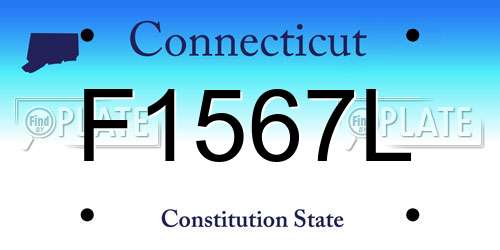 F1567L Connecticut License Plate