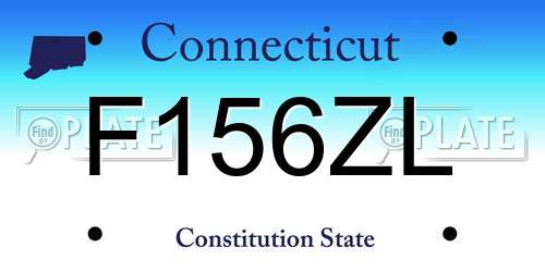 F156ZL Connecticut License Plate