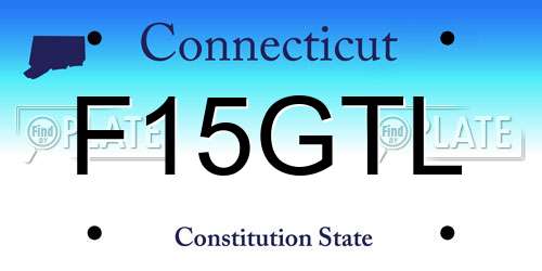 F15GTL Connecticut License Plate