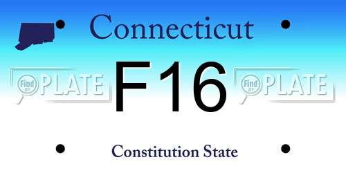 F16 Connecticut License Plate
