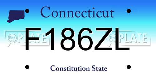 F186ZL Connecticut License Plate