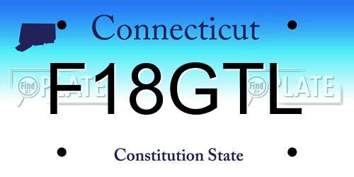 F18GTL Connecticut License Plate