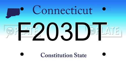 F203DT Connecticut License Plate