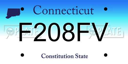 F208FV Connecticut License Plate