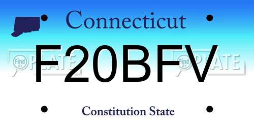 F20BFV Connecticut License Plate