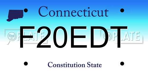 F20EDT Connecticut License Plate