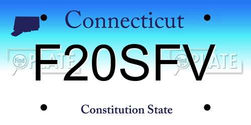 F20SFV Connecticut License Plate