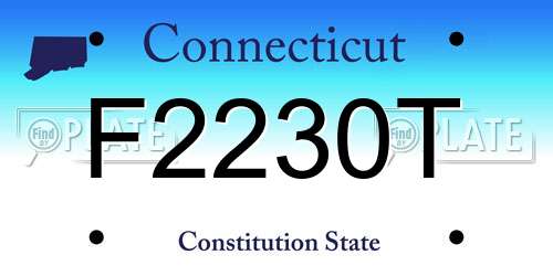 F2230T Connecticut License Plate