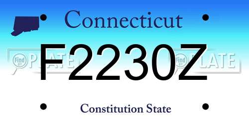F2230Z Connecticut License Plate