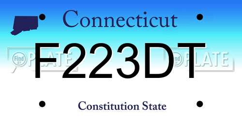 F223DT Connecticut License Plate