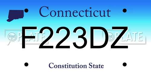 F223DZ Connecticut License Plate