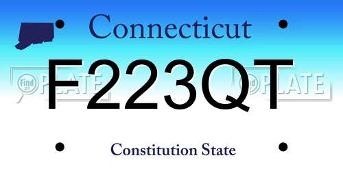 F223QT Connecticut License Plate