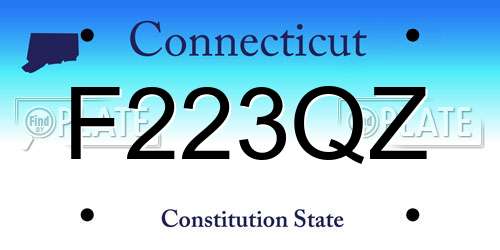 F223QZ Connecticut License Plate