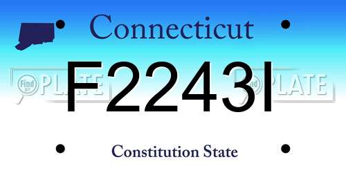 F2243I Connecticut License Plate