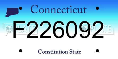 F226092 Connecticut License Plate