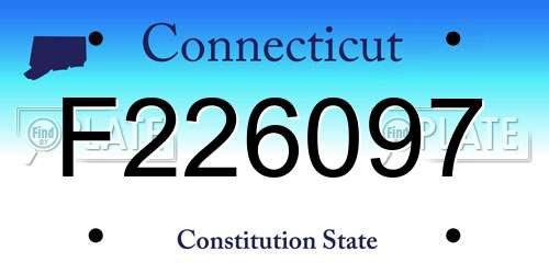 F226097 Connecticut License Plate