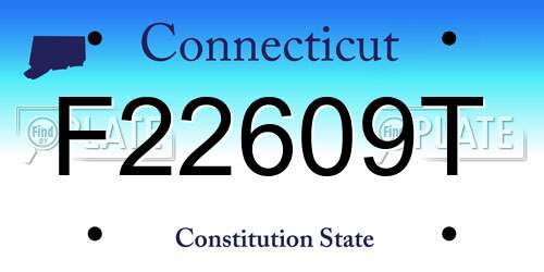 F22609T Connecticut License Plate