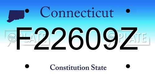 F22609Z Connecticut License Plate