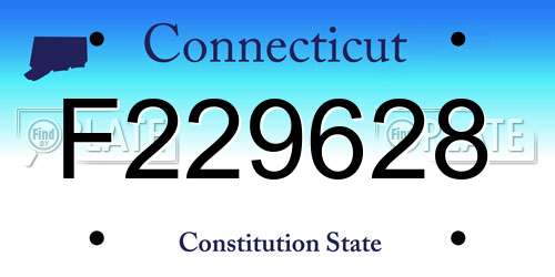 F229628 Connecticut License Plate