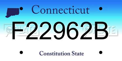 F22962B Connecticut License Plate