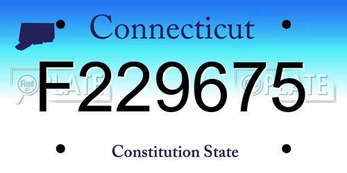 F229675 Connecticut License Plate
