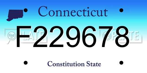 F229678 Connecticut License Plate