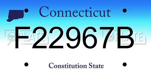 F22967B Connecticut License Plate