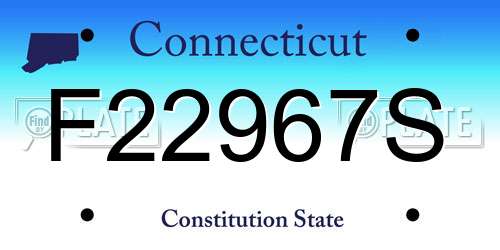 F22967S Connecticut License Plate