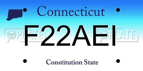 F22AEI Connecticut License Plate
