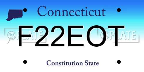 F22EOT Connecticut License Plate