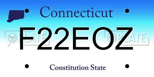 F22EOZ Connecticut License Plate