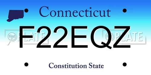 F22EQZ Connecticut License Plate
