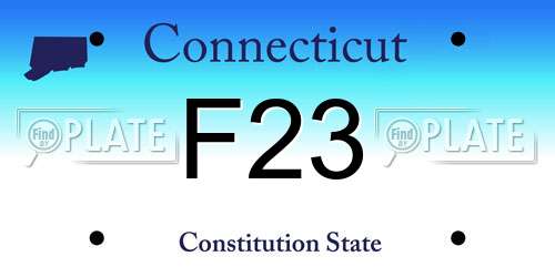 F23 Connecticut License Plate