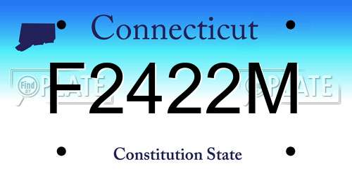 F2422M Connecticut License Plate