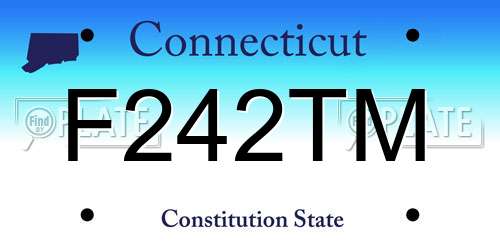 F242TM Connecticut License Plate