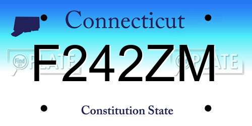 F242ZM Connecticut License Plate