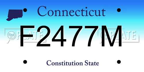 F2477M Connecticut License Plate