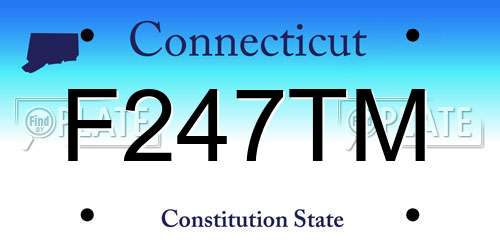 F247TM Connecticut License Plate