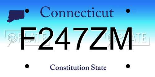 F247ZM Connecticut License Plate