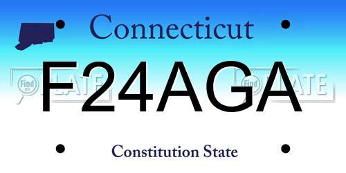 F24AGA Connecticut License Plate