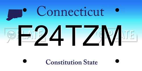 F24TZM Connecticut License Plate