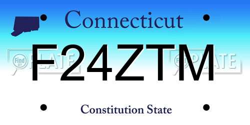 F24ZTM Connecticut License Plate