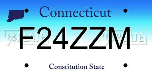 F24ZZM Connecticut License Plate