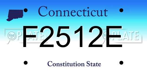 F2512E Connecticut License Plate