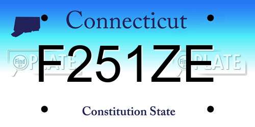 F251ZE Connecticut License Plate
