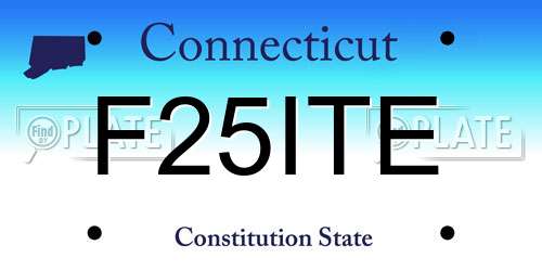 F25ITE Connecticut License Plate
