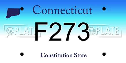 F273 Connecticut License Plate