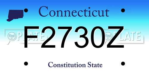 F2730Z Connecticut License Plate