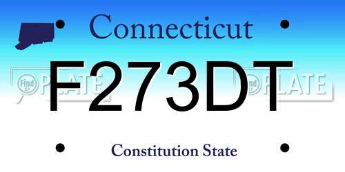 F273DT Connecticut License Plate