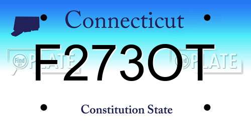 F273OT Connecticut License Plate